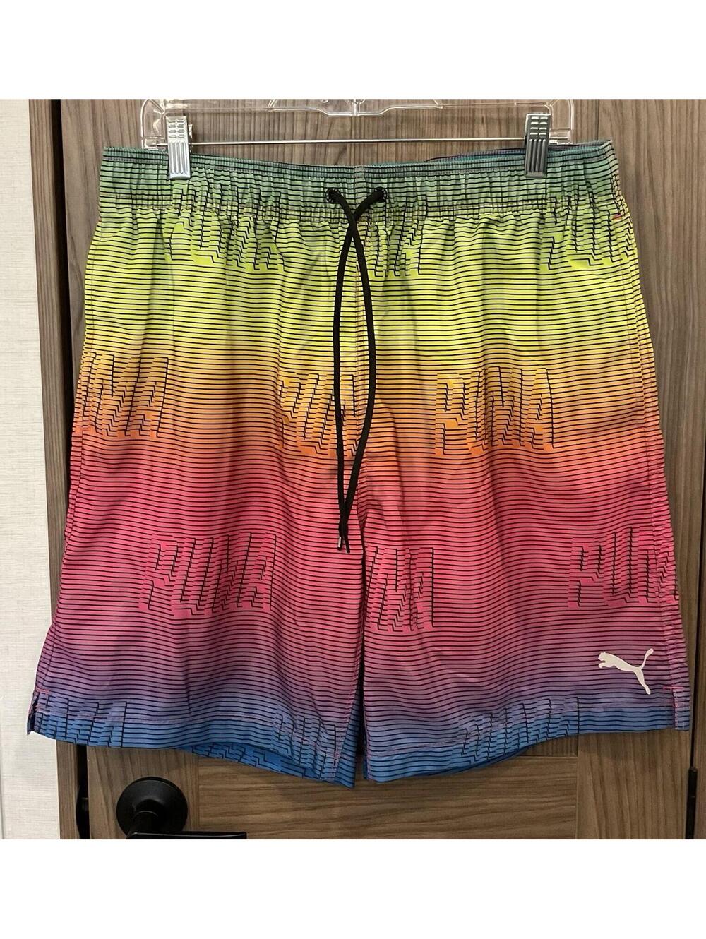Puma Mens Swim Trunks W/ Boxer Shorts Liner And Pockets Size XL